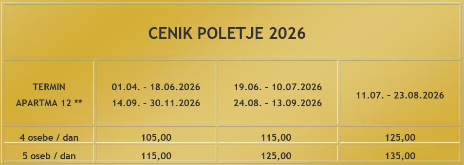 Cenik Poletje 2026 SI