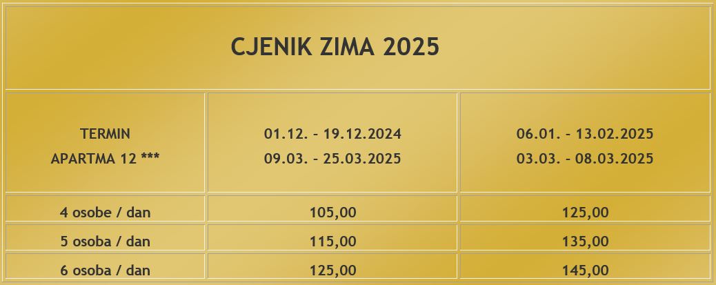 Cjenik Zima HR 1