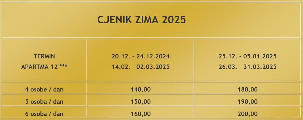 Cjenik Zima HR 2